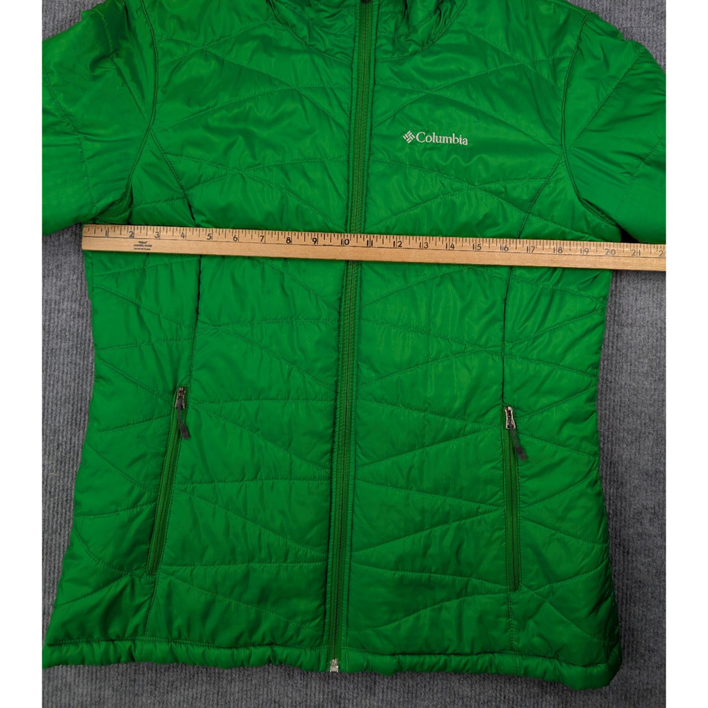 Columbia Omni Heat Puffer Jacket Womens Large Kelly Green Outdoor Utility Hike - Picture 4 of 8